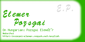 elemer pozsgai business card